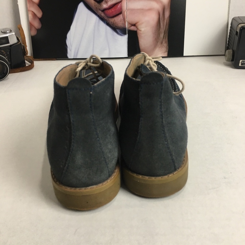 Joseph Abboud Navy Suede Moc Toe Chukka Boots Mens 8.5 - Picture 3 of 8